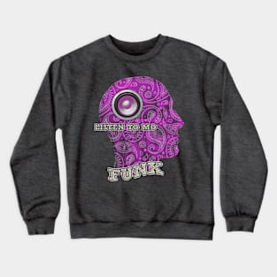 Play some Mo Funk Funky 70s Music Sub Woofer speaker Purple Paisley skull Crewneck Sweatshirt